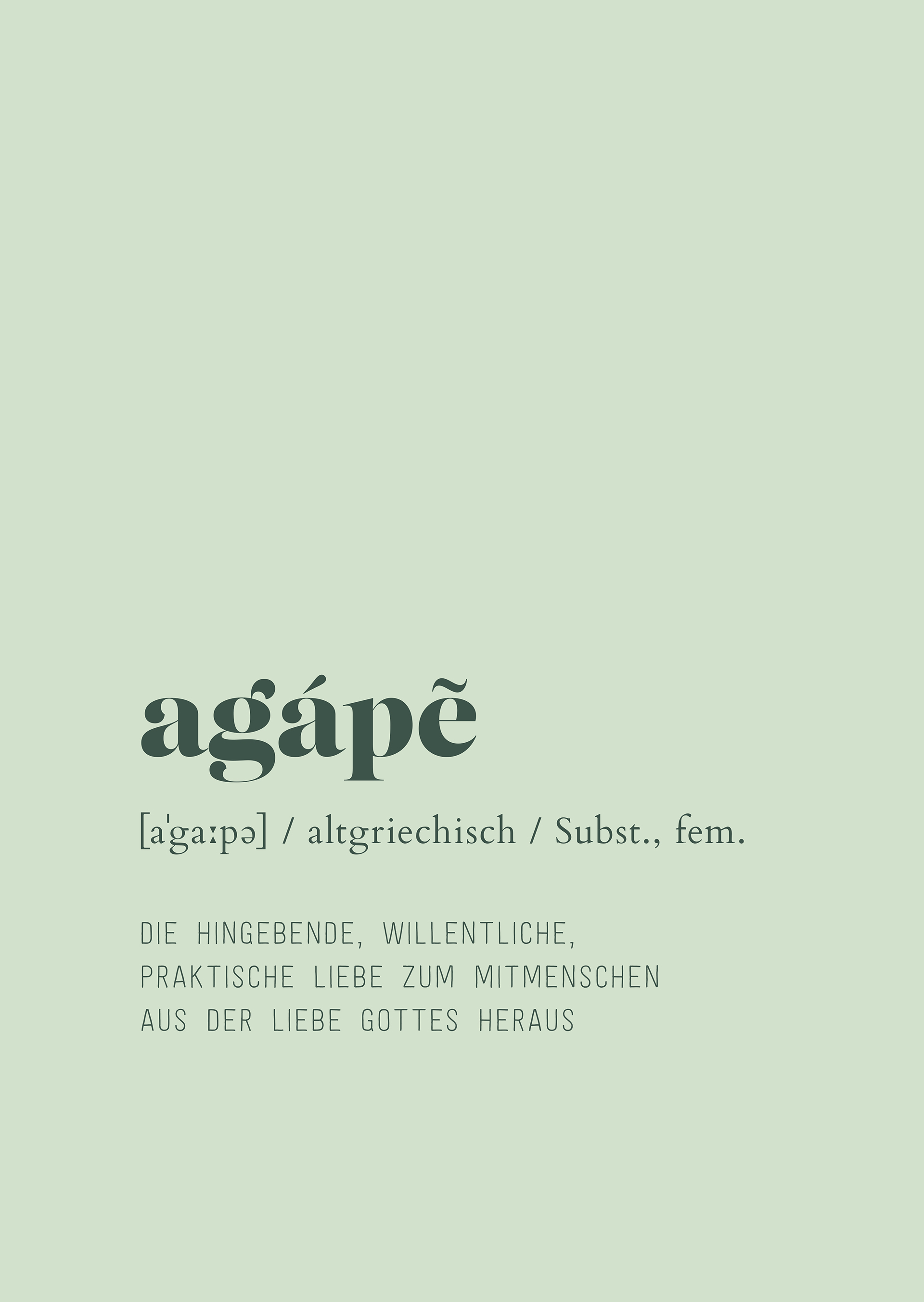 Poster - Agape - Die Liebe Gottes