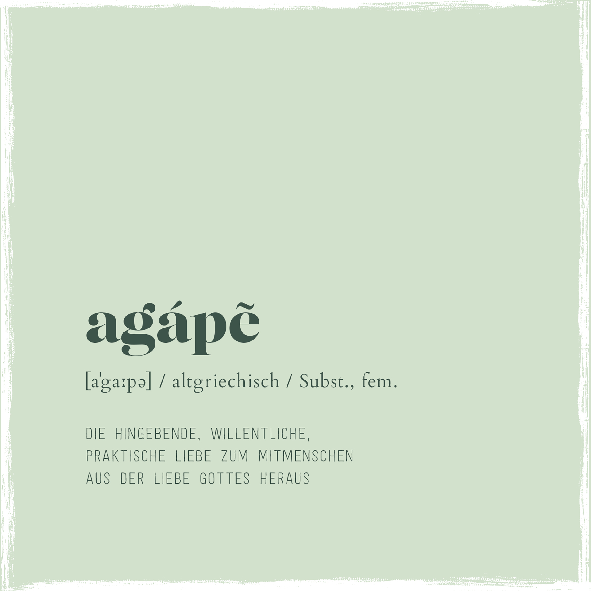 Holzschild klein - Agape - Die Liebe Gottes
