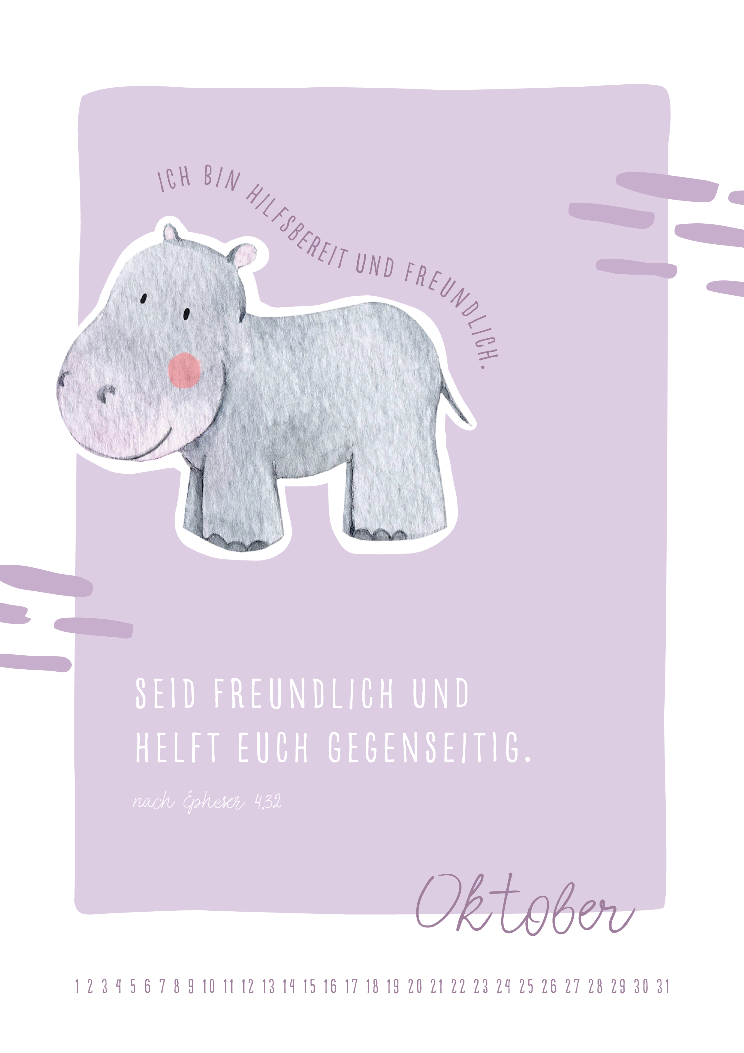 Immerwährender Kinderkalender - Das bin ich - Affirmationen