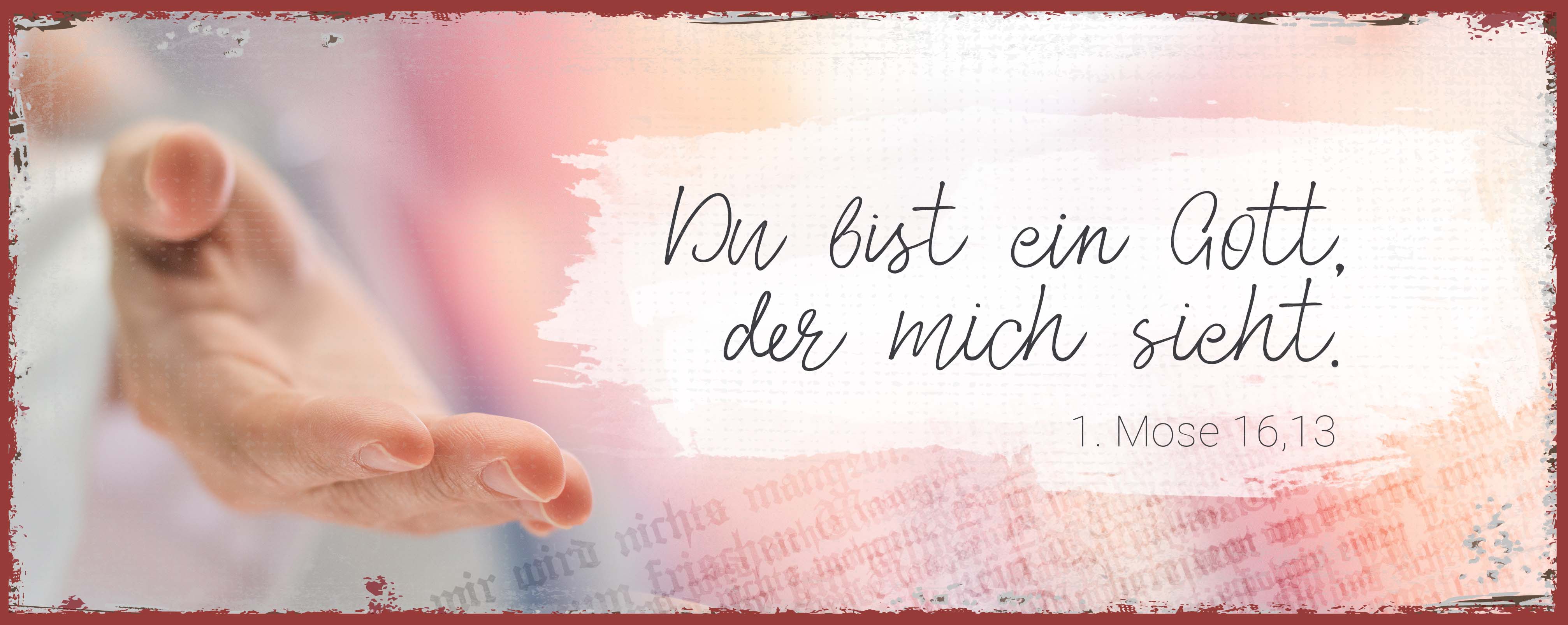 Metallschild lang – Ein Gott Metallschild lang - Ein Gott, der mich sieht