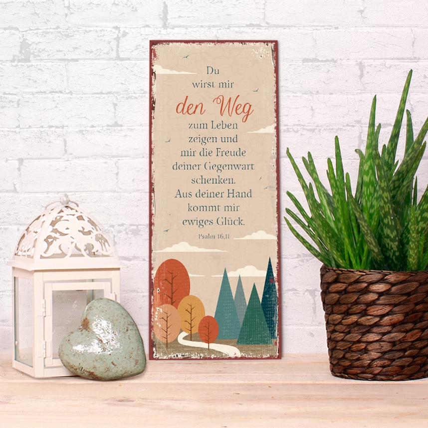 Metallschild lang - Gegenwart Metallschild lang - Gegenwart