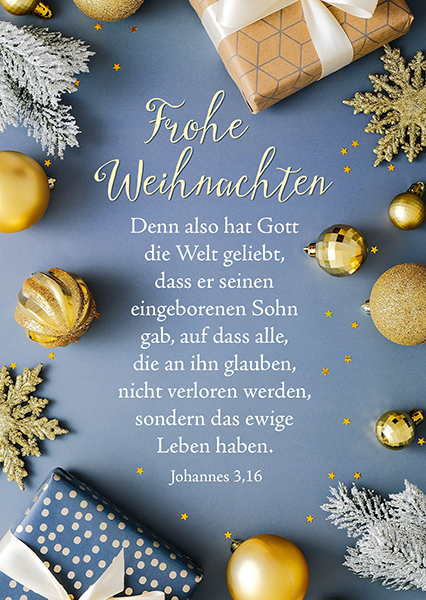 Postkarte - Frohe Weihnachten - Denn also hat Gott Postkarte - Frohe Weihnachten - Denn also hat Gott
