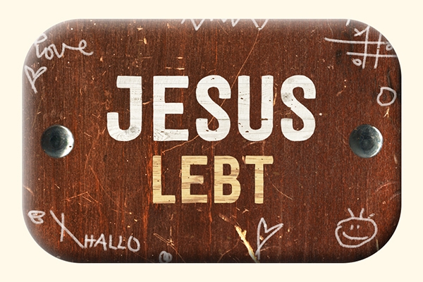Magnet Mag Blessing - Jesus lebt (Holz)