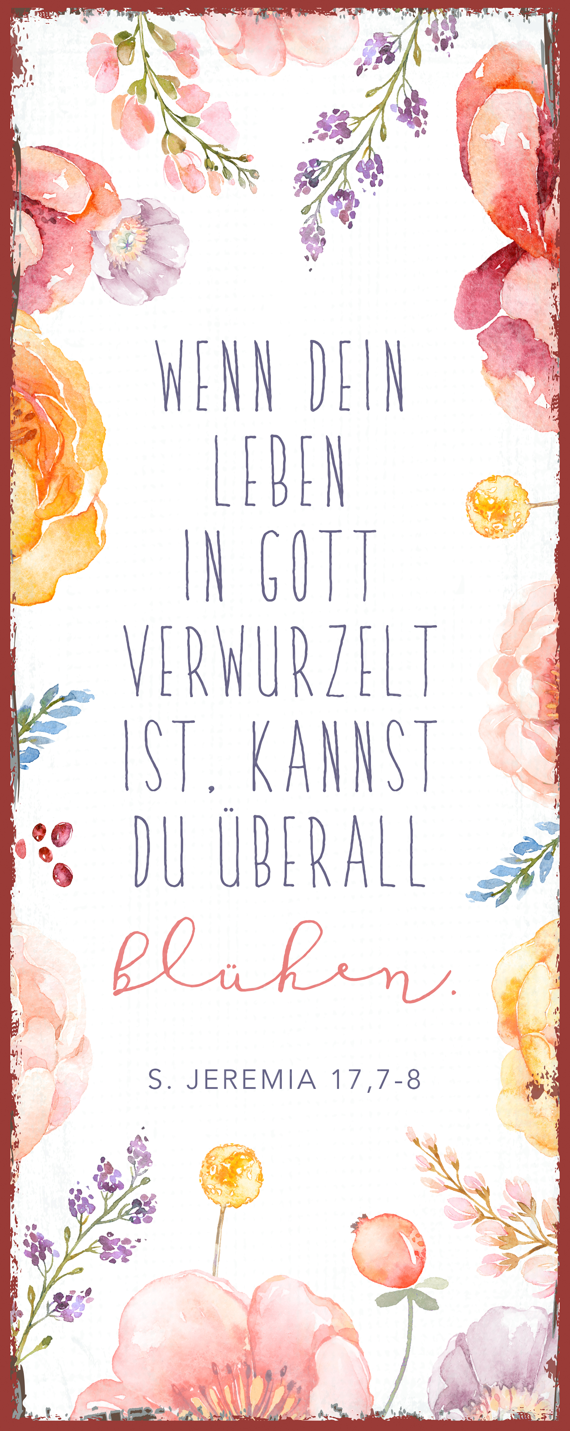 Metallschild lang - In Gott verwurzelt