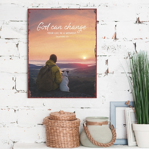 Metallschild groß - God can change Metallschild groß - God can change