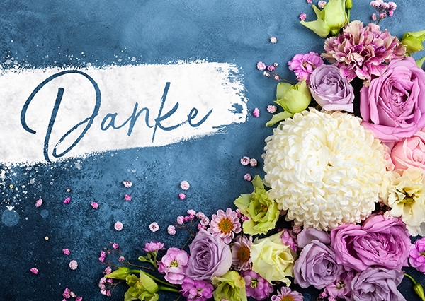 Postkarte - Danke (Blüten)