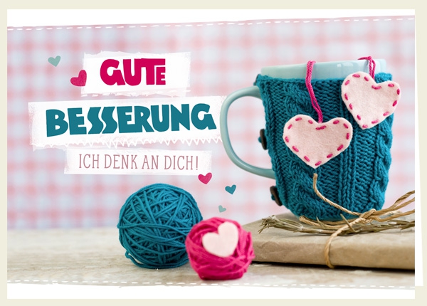 Faltkarte - Gute Besserung - Ich denk an dich! Faltkarte - Gute Besserung - Ich denk an dich!