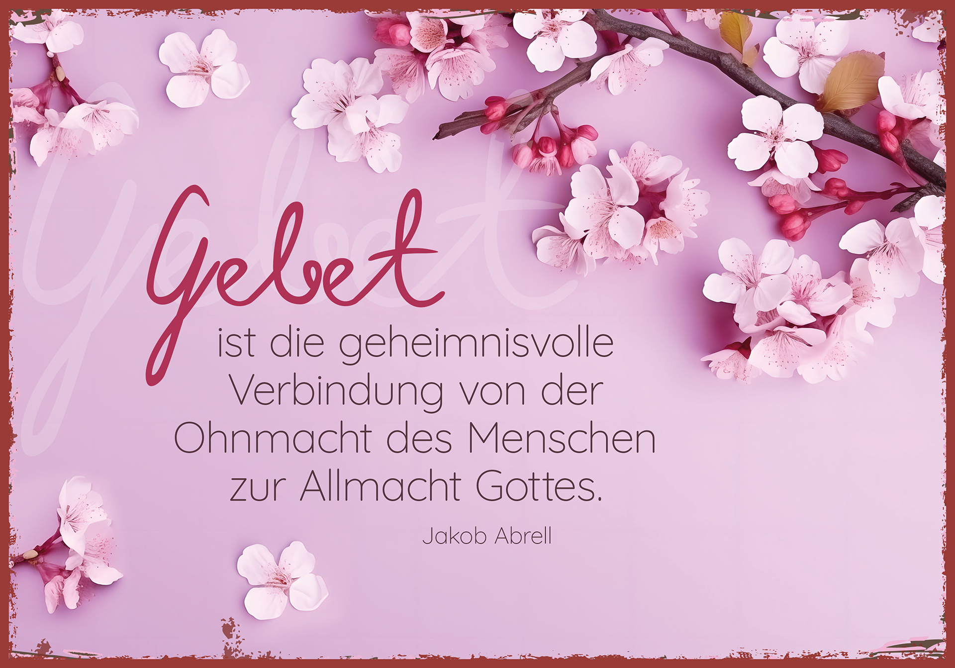 Metallschild klein - Gebet ist die geheimnisvolle Verbindung