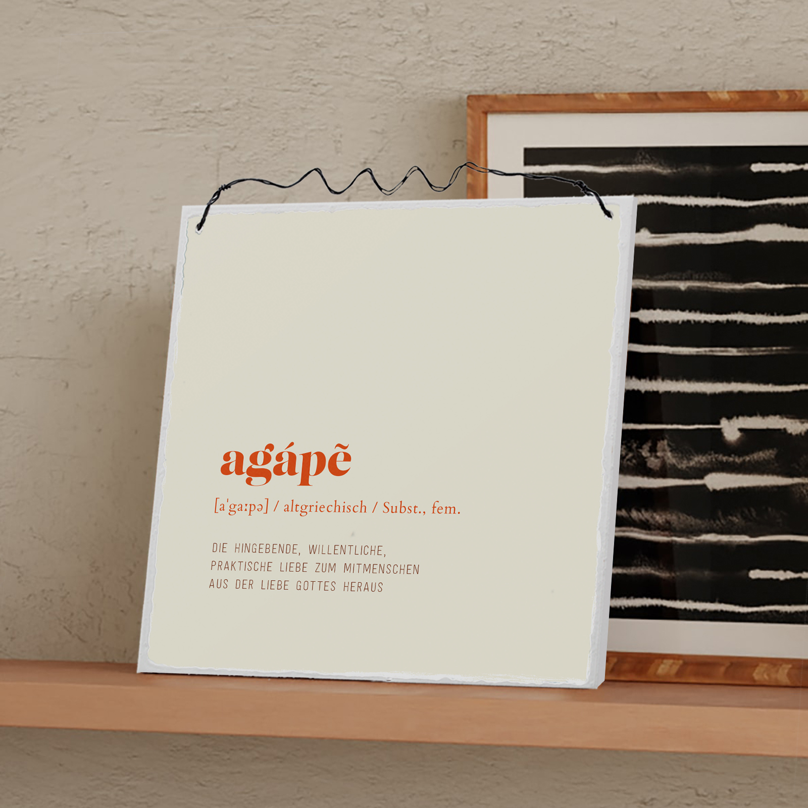 Holzschild klein - Agape - Die Liebe Gottes