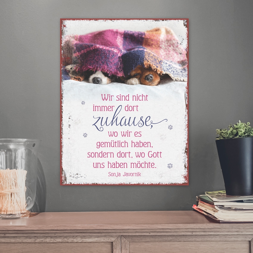 Metallschild groß - Zuhause Metallschild groß - Zuhause