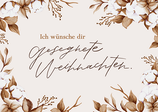 Postkarte - Gesegnete Weihnachten (Baumwolle) Postkarte - Gesegnete Weihnachten (Baumwolle)
