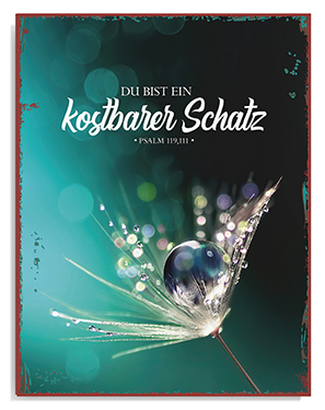 Metallschild groß – Kostbarer Schatz Metallschild groß - Kostbarer Schatz