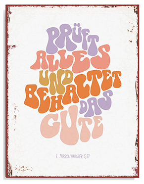 Metallschild groß – Jahreslosung Letter weiß Metallschild groß - Letter weiß