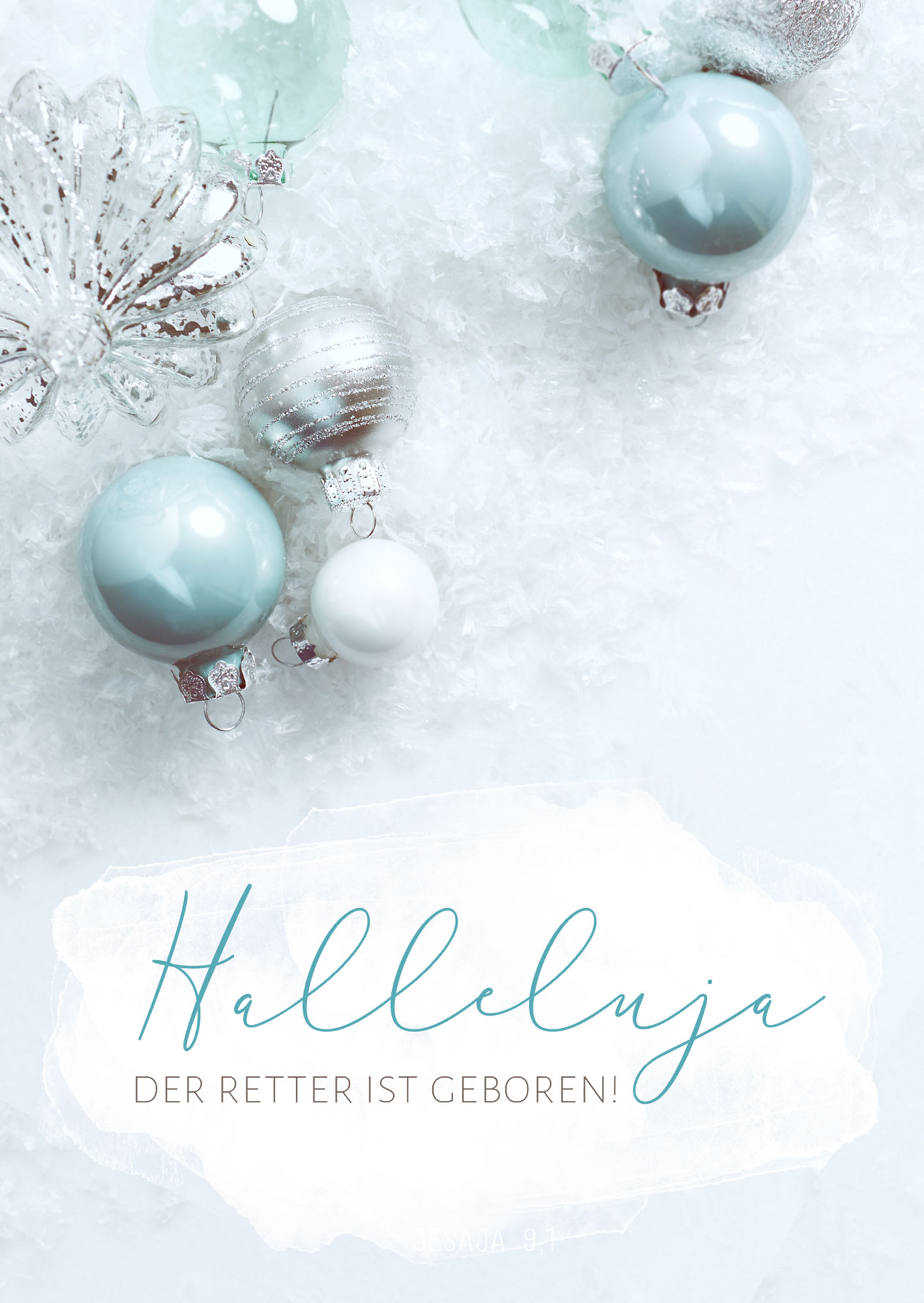 Postkarte – Halleluja Postkarte - Halleluja, der Retter ist geboren – Weihnachten