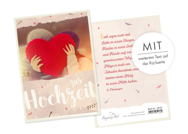 Faltkarte - Zur Hochzeit - Gott segne euch Faltkarte - Zur Hochzeit - Gott segne euch