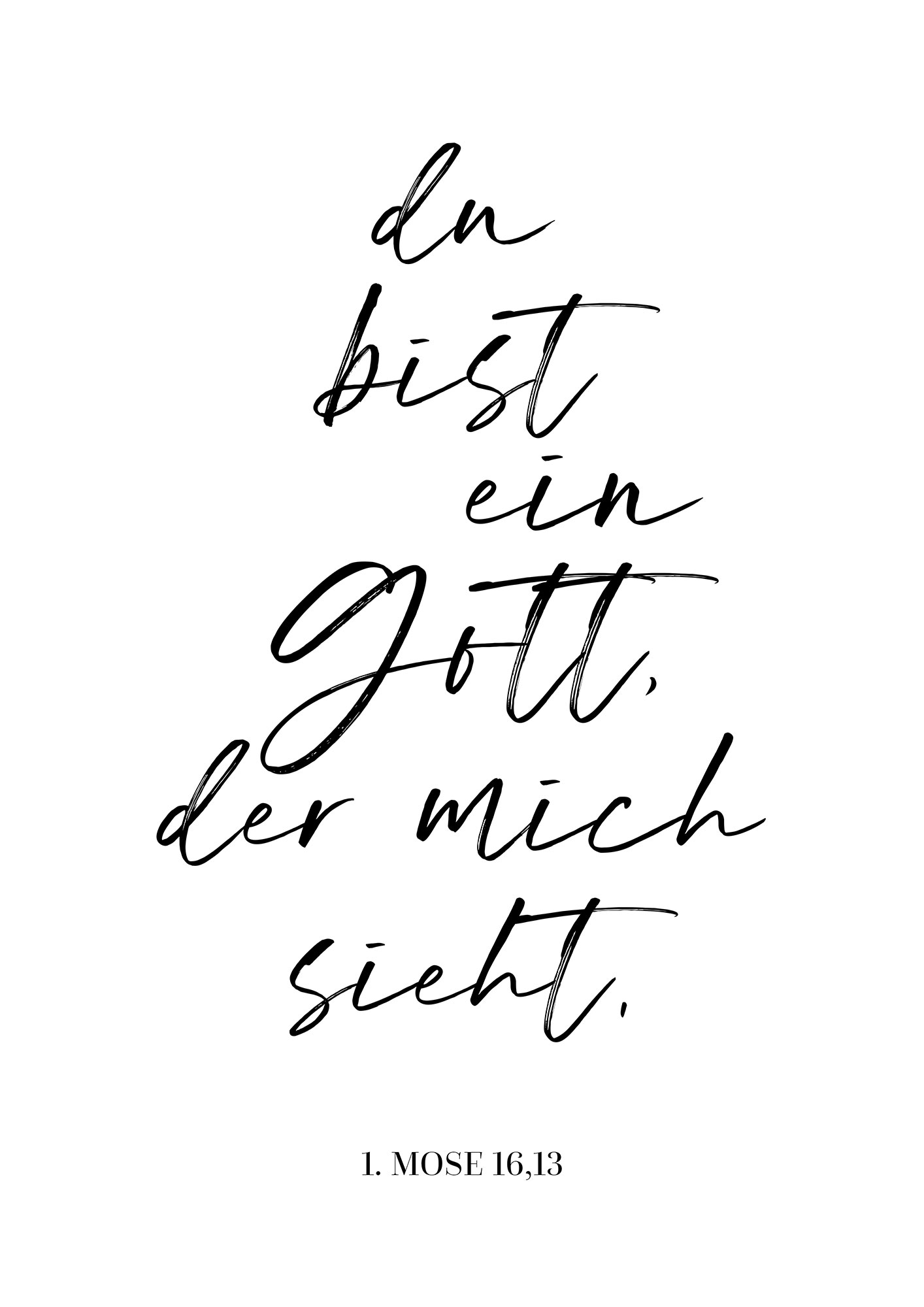 Poster - Ein Gott, der mich sieht (Schreibschrift) – Jahreslosung 2023