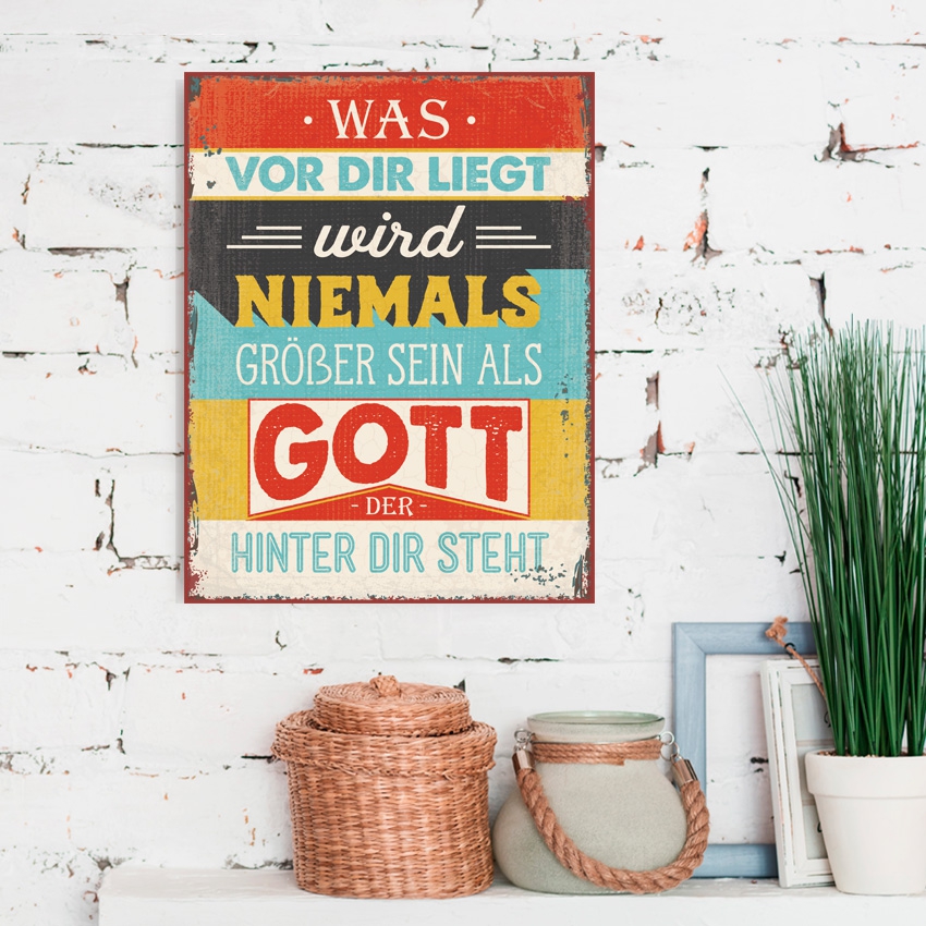 Metallschild groß - Was vor dir liegt Metallschild groß - Was vor dir liegt