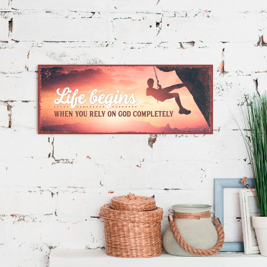 Metallschild lang - You rely on God Metallschild lang - You rely on God