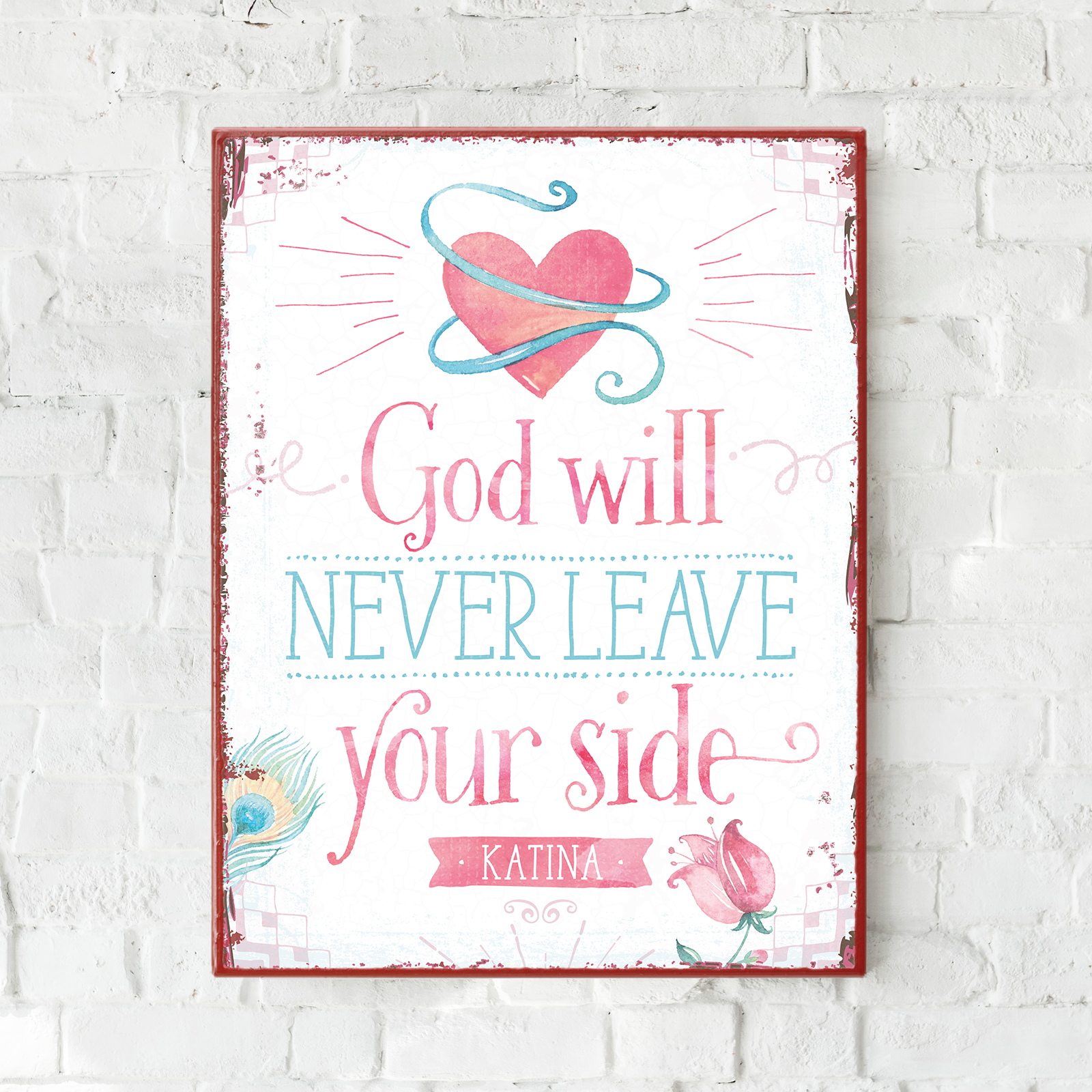 Persönliches Metallschild groß - Never leave