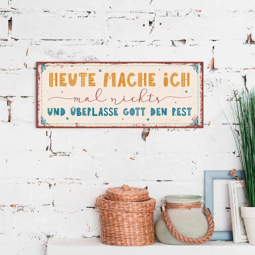 Metallschild lang - Überlasse Gott den Rest Metallschild lang - Überlasse Gott den Rest