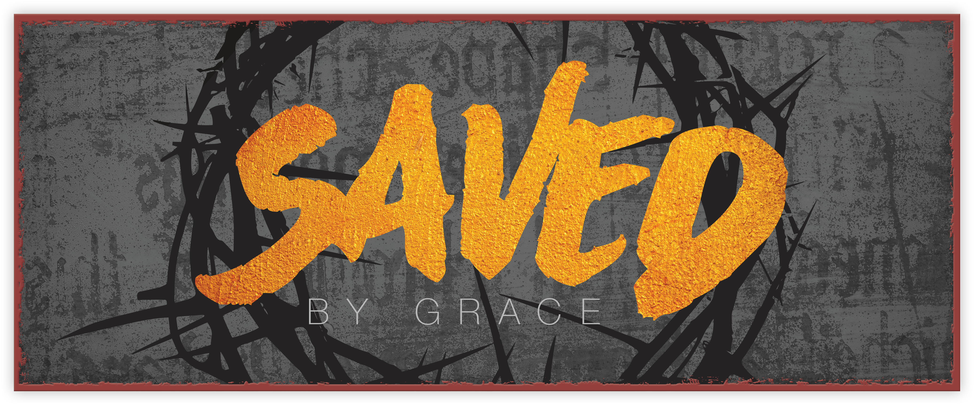 Metallschild lang – Saved by grace Metallschild lang - Saved by grace