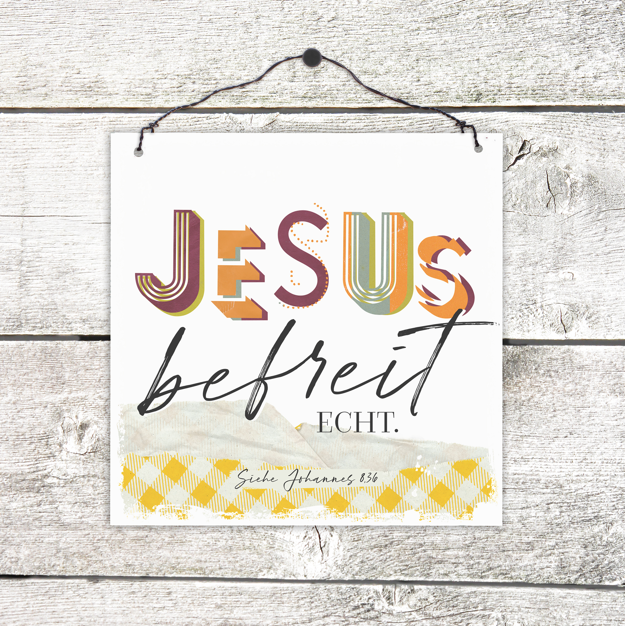 Holzschild klein - Jesus befreit Holzschild klein - Jesus befreit