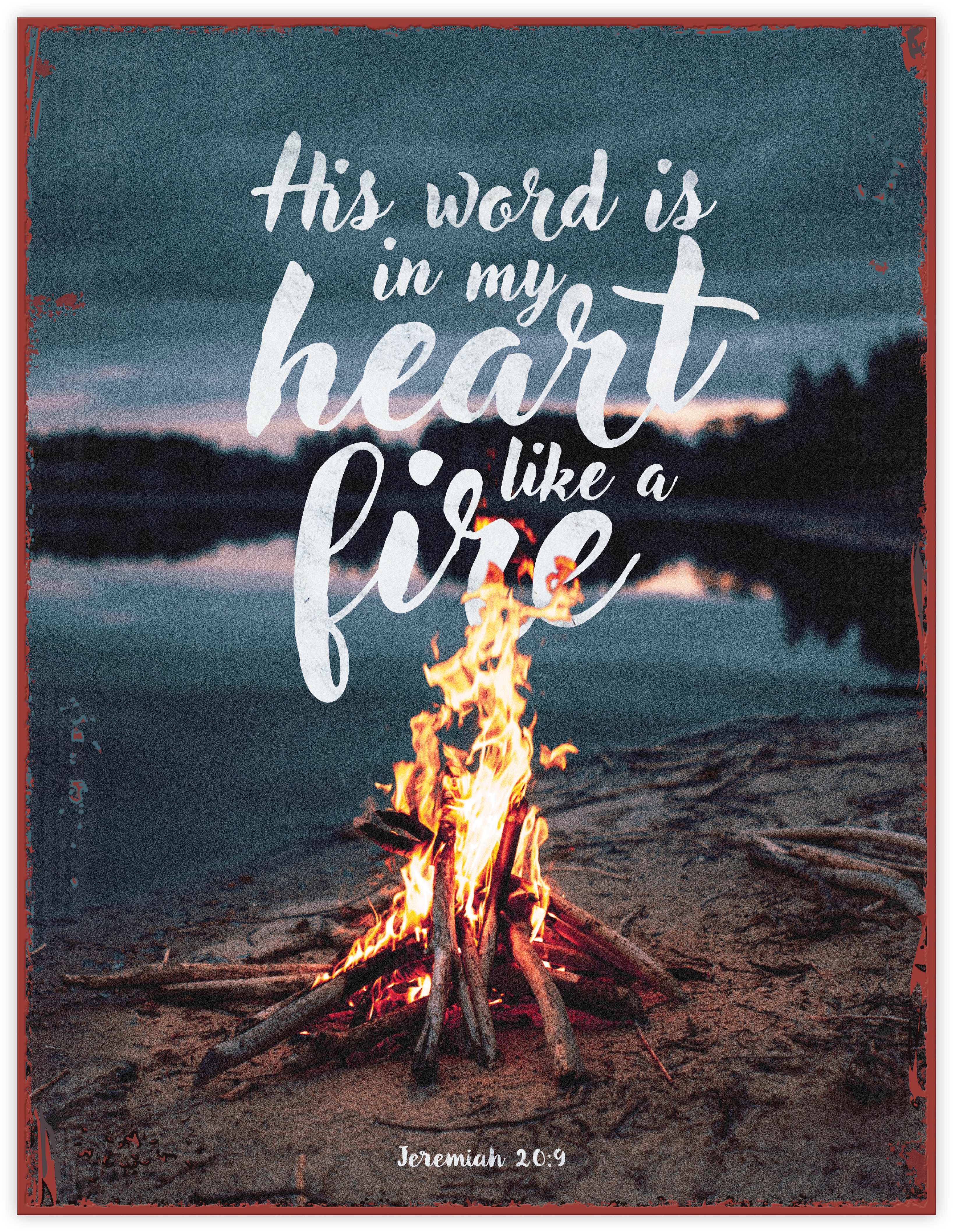 Metallschild groß – His word is in my heart Metallschild groß - His word is in my heart