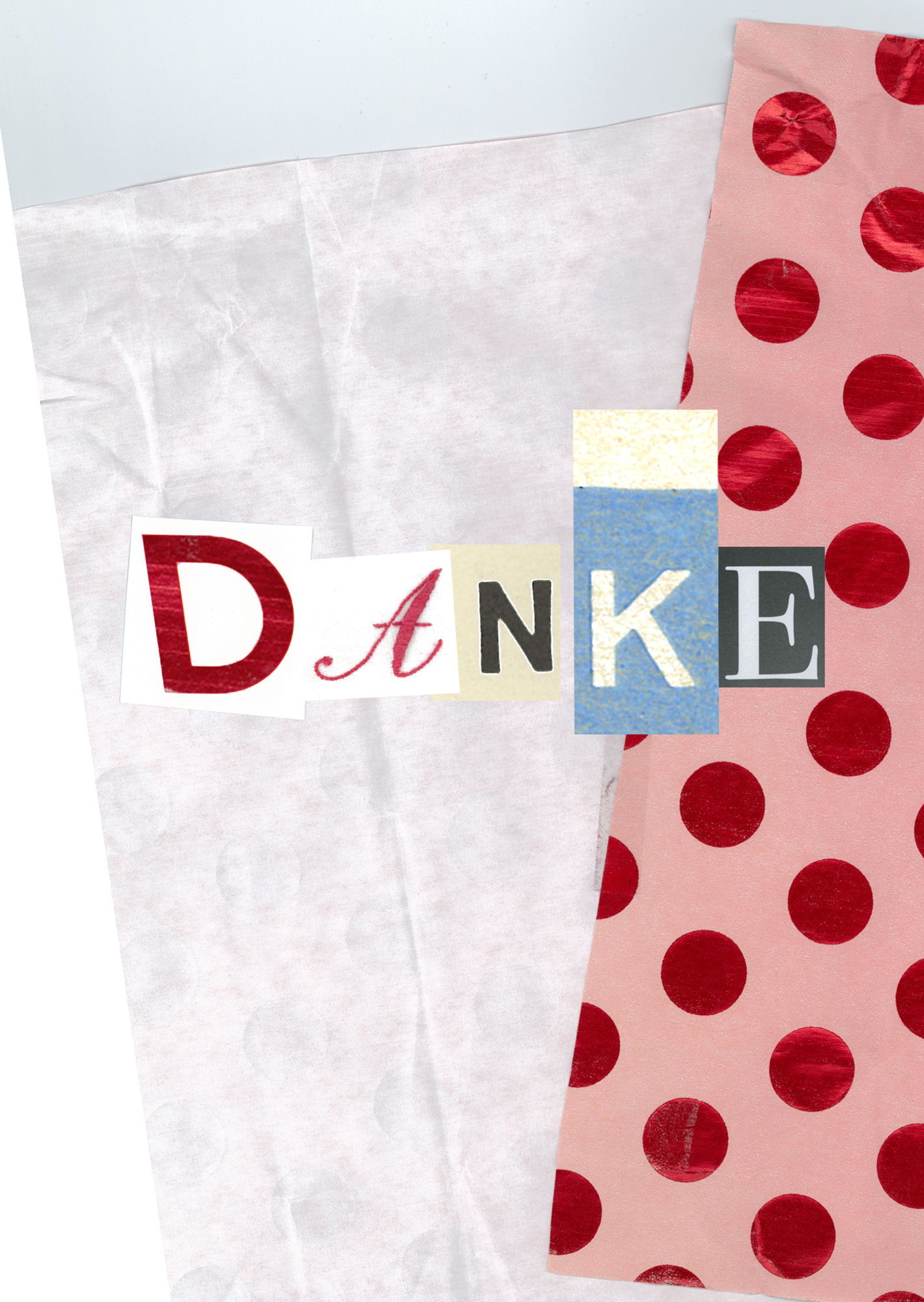Doppelkarte Collage – Danke Faltkarte Naturpapier - Danke