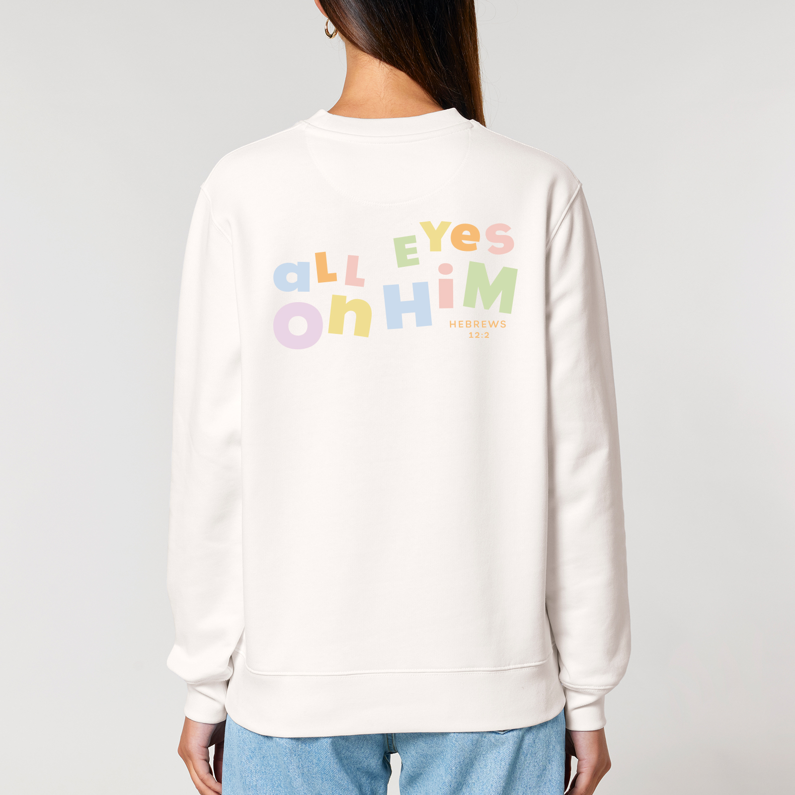 Sweater AllEyesOnHim (weiß)-S Sweater AllEyesOnHim (weiß)-S