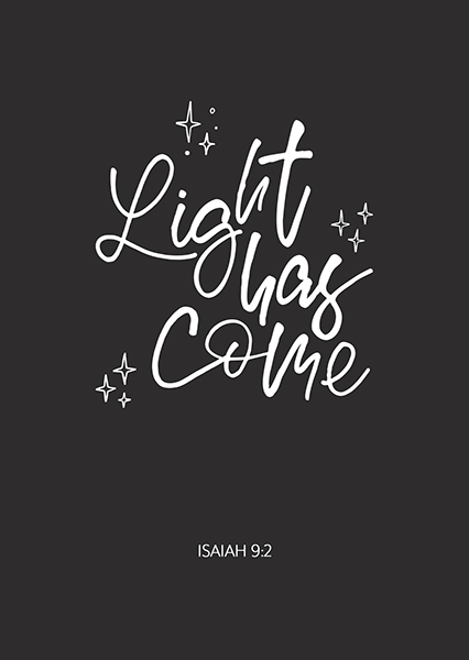 Postkarte - Light has come (schwarz) Postkarte - Light has come (schwarz)