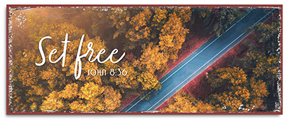 Metallschild lang – Set free (Straße) Metallschild lang - Set free (Straße)