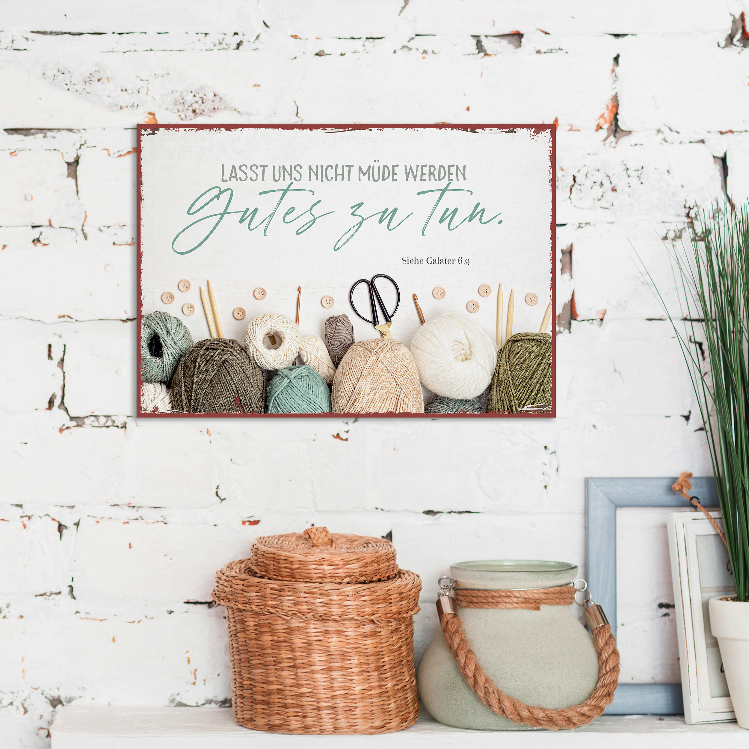 Metallschild klein - Wolle Metallschild klein - Wolle