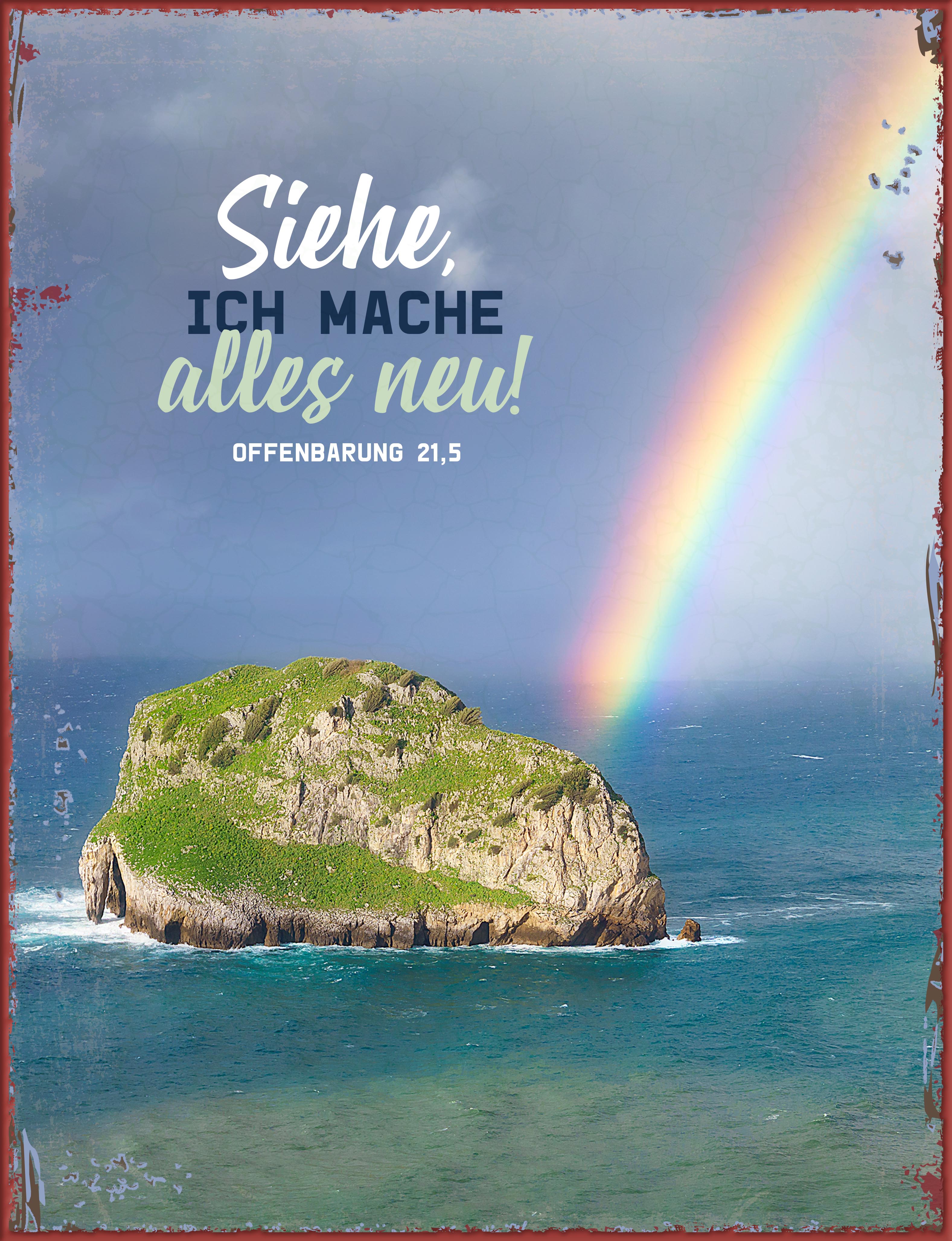 Metallschild groß - Jahreslosung 2026 - Regenbogen Metallschild groß - Jahreslosung 2026 - Regenbogen
