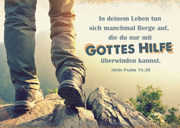 Postkarte - Nur mit Gottes Hilfe
