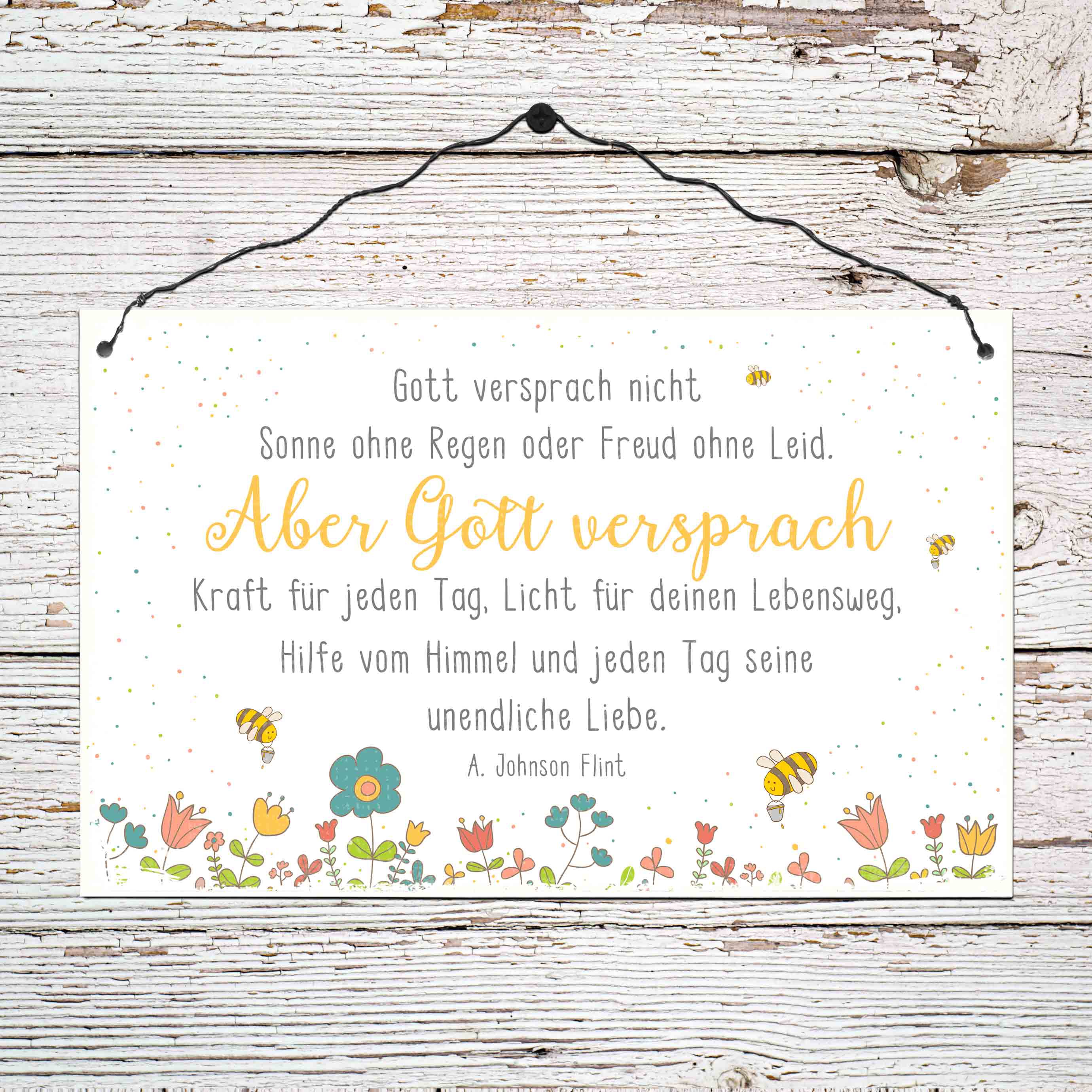 Holzschild groß - Gott versprach Holzschild groß - Gott versprach