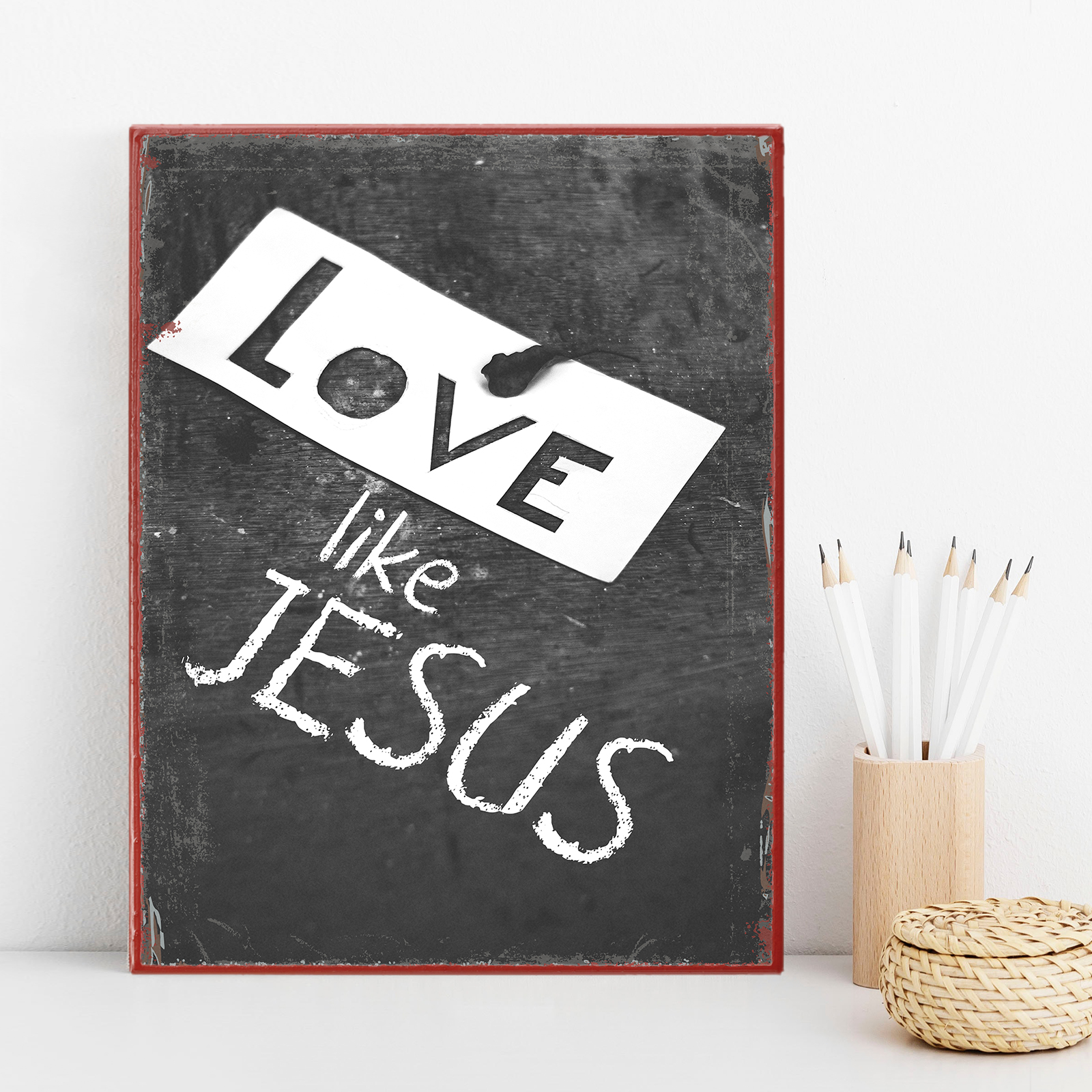 Metallschild groß - Love like Jesus