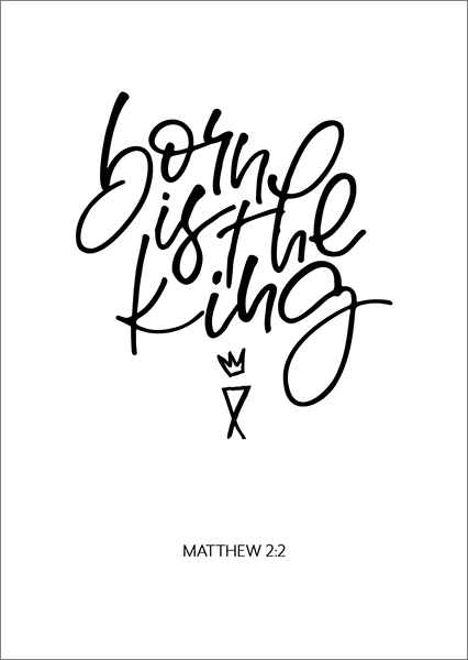 Postkarte - Born is the king (weiß) Postkarte - Born is the king (weiß)
