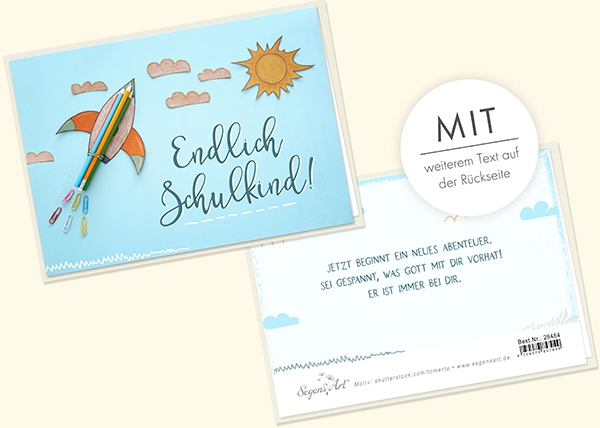 Faltkarte - Endlich Schulkind (blau) Faltkarte - Endlich Schulkind (blau)