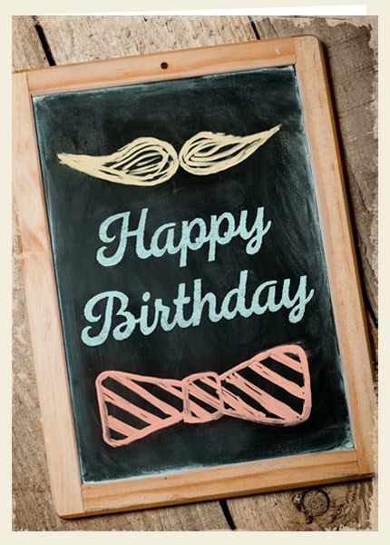Faltkarte - Happy Birthday (Tafel)