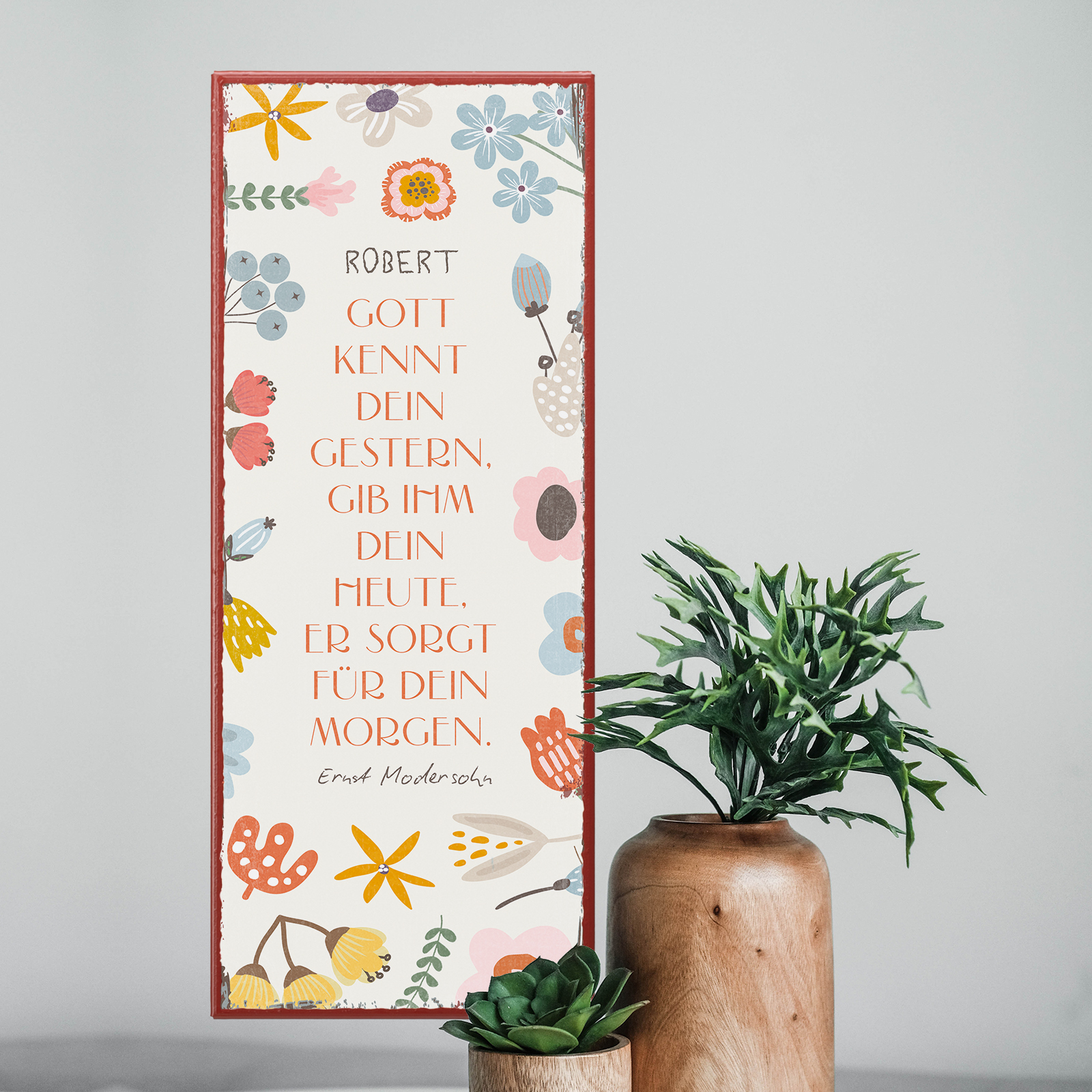 Persönliches Metallschild lang - Gott kennt dein Gestern