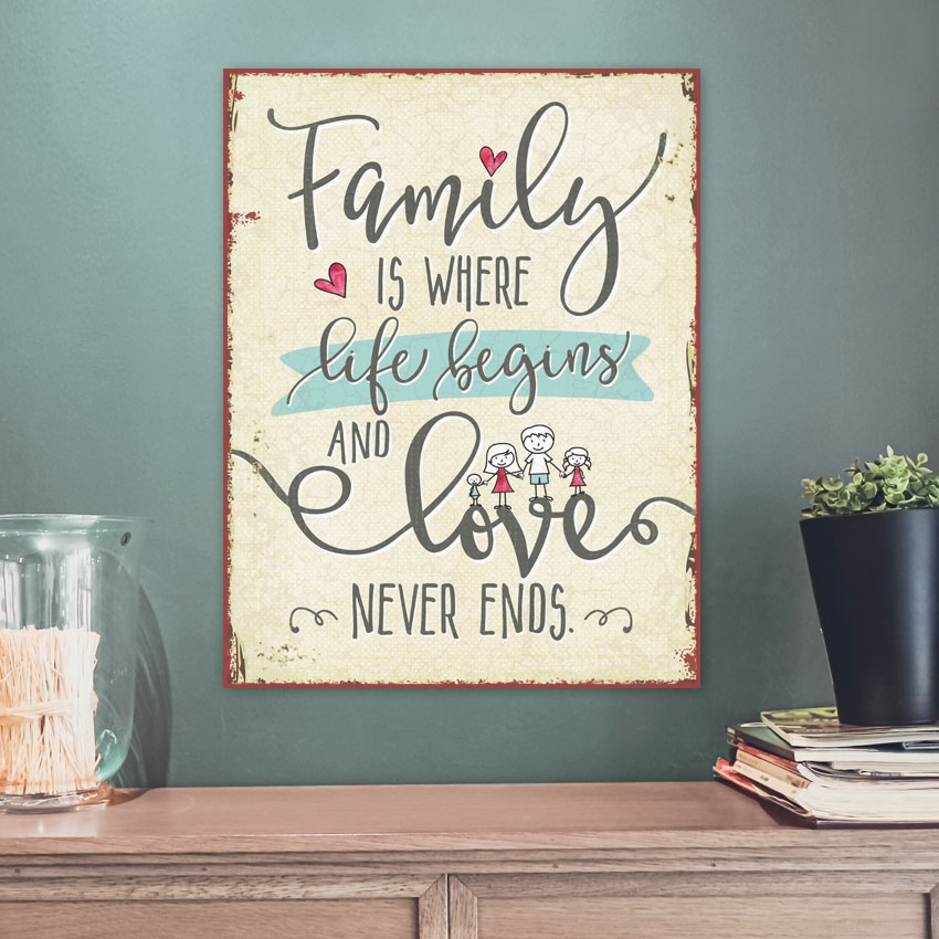 Metallschild groß - Where life begins Metallschild groß - Where life begins