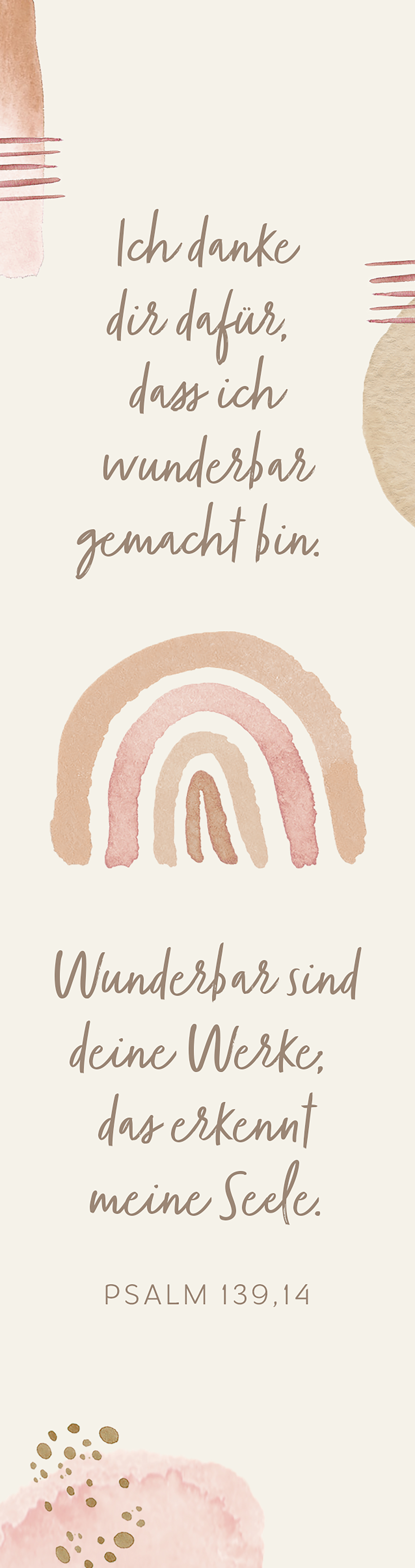 Segenszeichen - Wunderbar sind deine Werke (Regenbogen, aquarell)