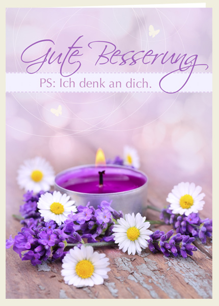 Faltkarte - Gute Besserung (PS: Ich denk an dich)  