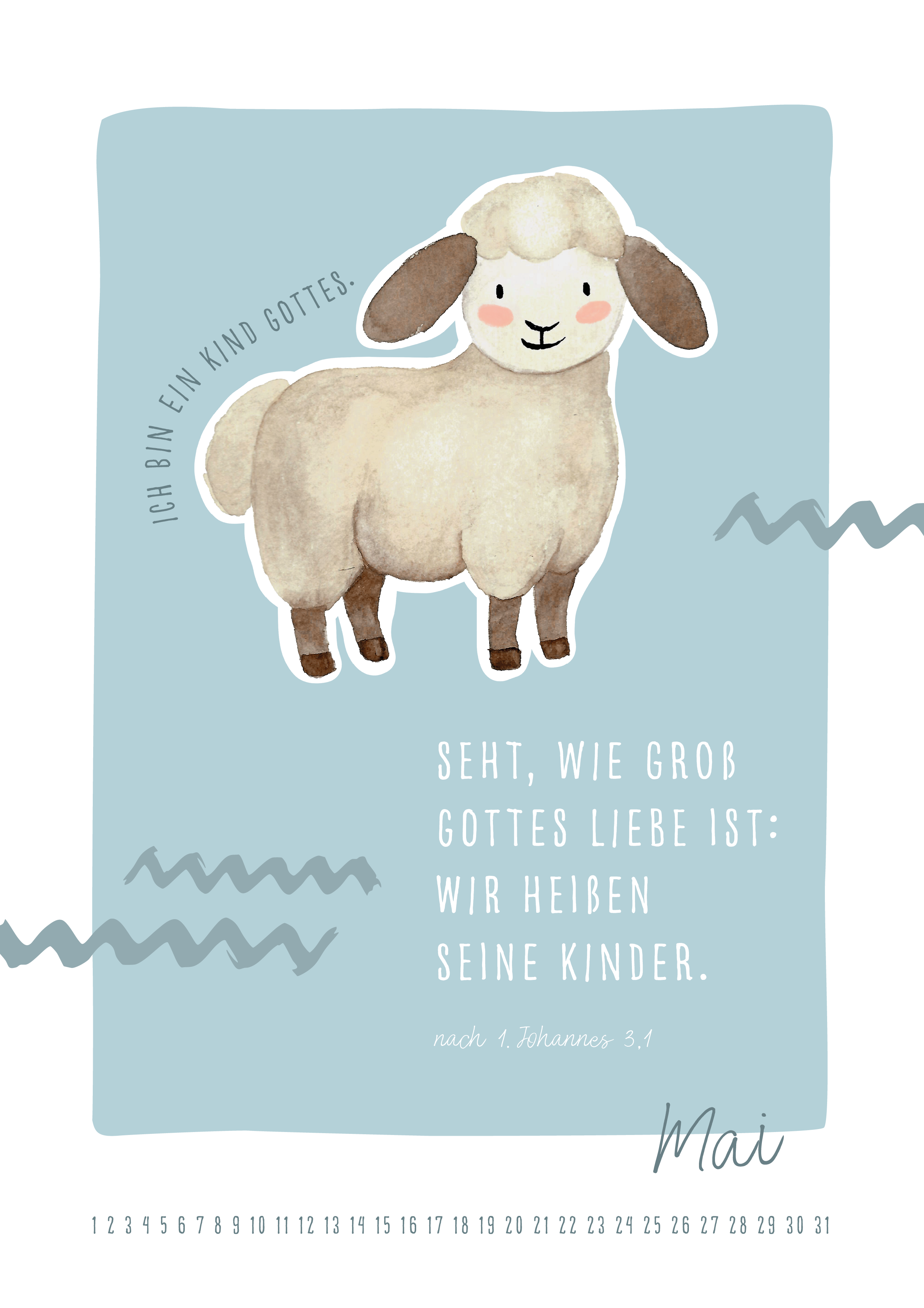 Immerwährender Kinderkalender - Das bin ich - Affirmationen