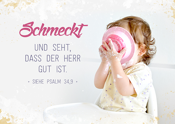Postkarte – Schmeckt und seht (Kind) Postkarte - Schmeckt und seht (Kind)