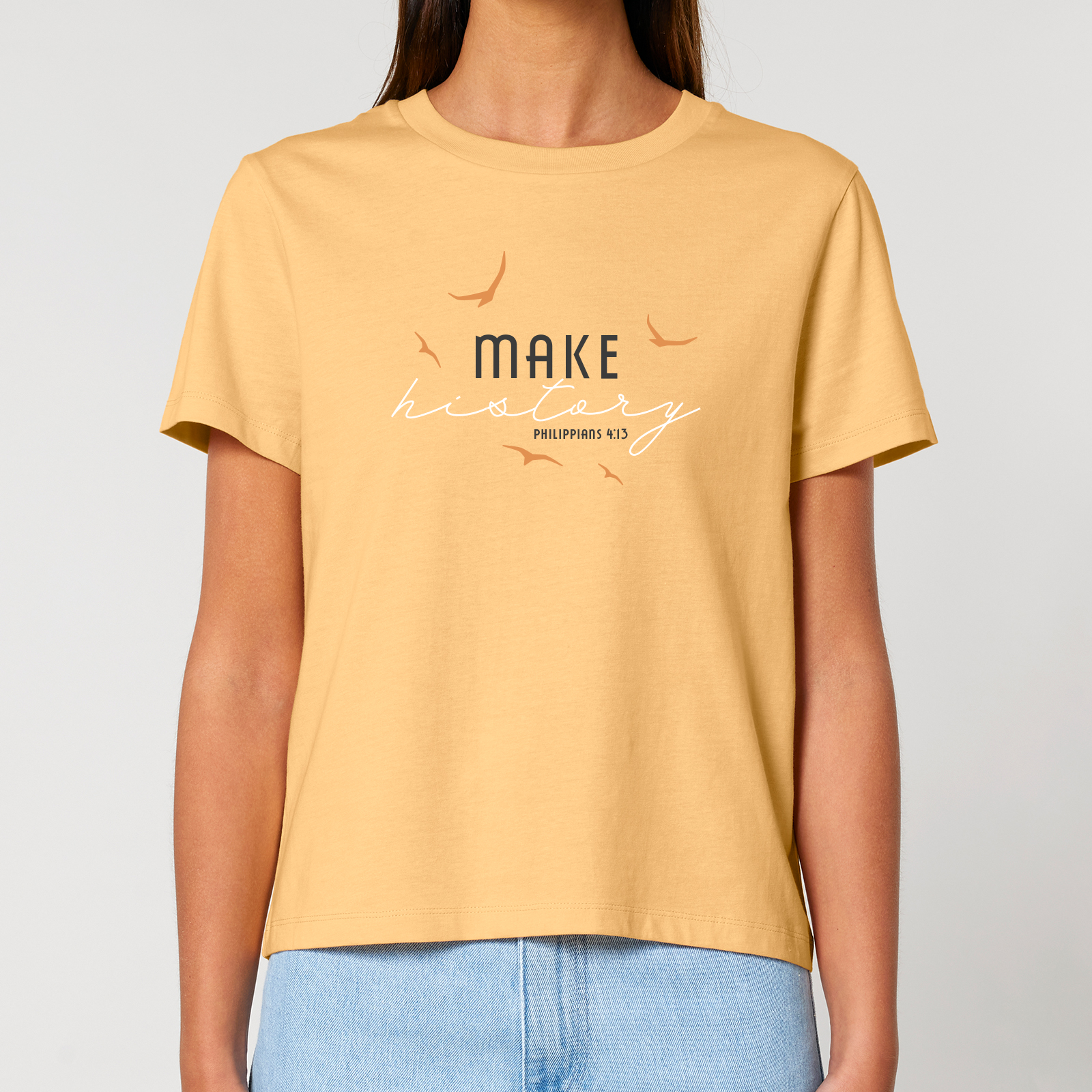 T-Shirt Make history (orange)-S