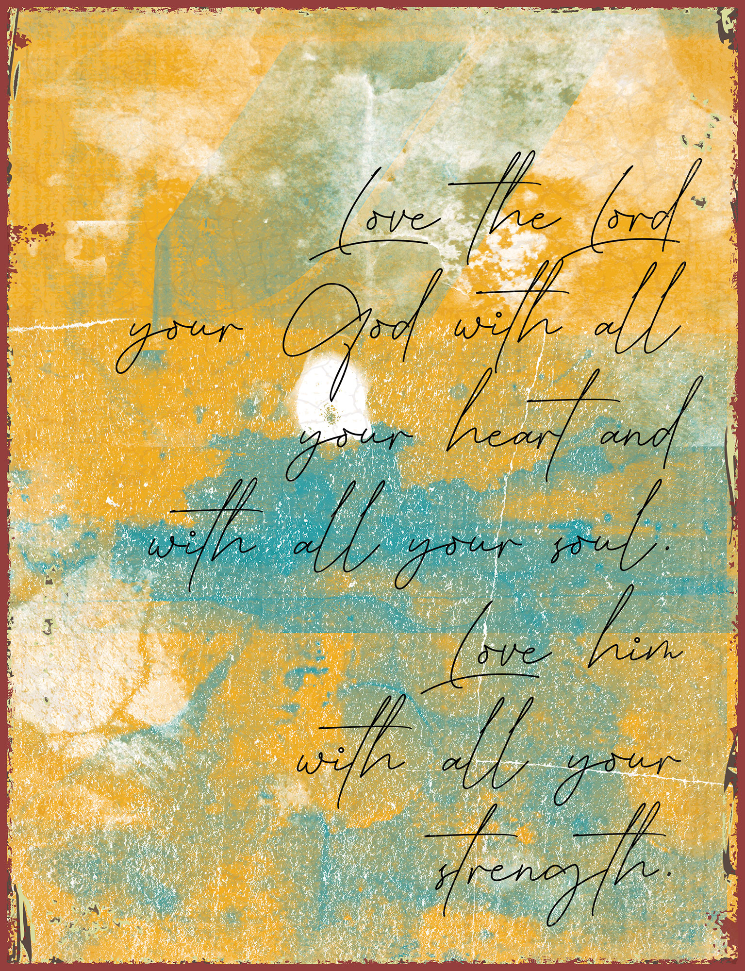 Metallschild groß – Love the Lord your God Metallschild groß - Love the Lord your God