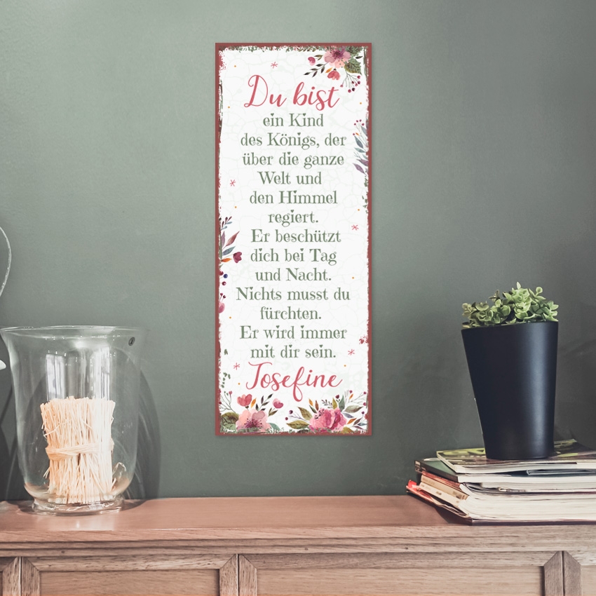 Persönliches Metallschild lang - Du bist ein Kind Persönliches Metallschild lang - Du bist ein Kind