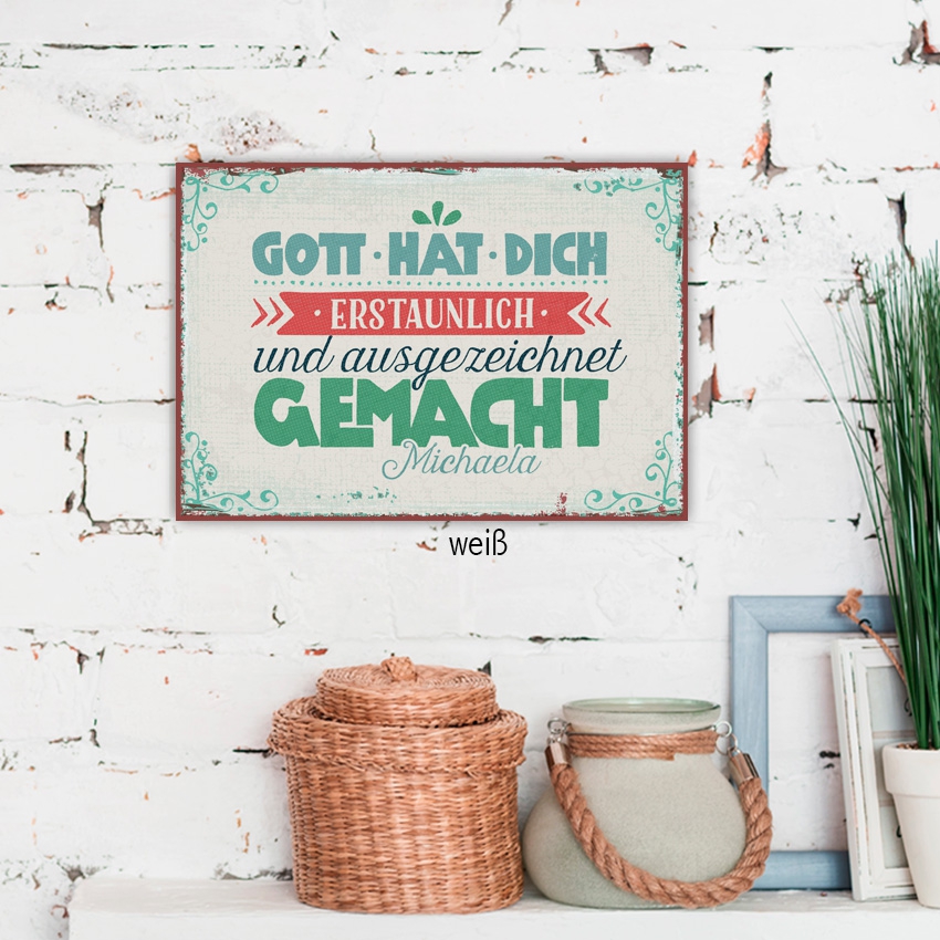 Persönliches Metallschild klein - Erstaunlich und ausgezeichnet Persönliches Metallschild klein - Erstaunlich und ausgezeichnet