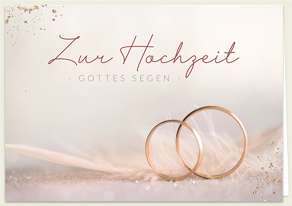 Faltkarte - Zur Hochzeit Gottes Segen (Ringe)